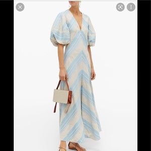 Lee Mathews Tilda Chevron print linen blend maxi dress